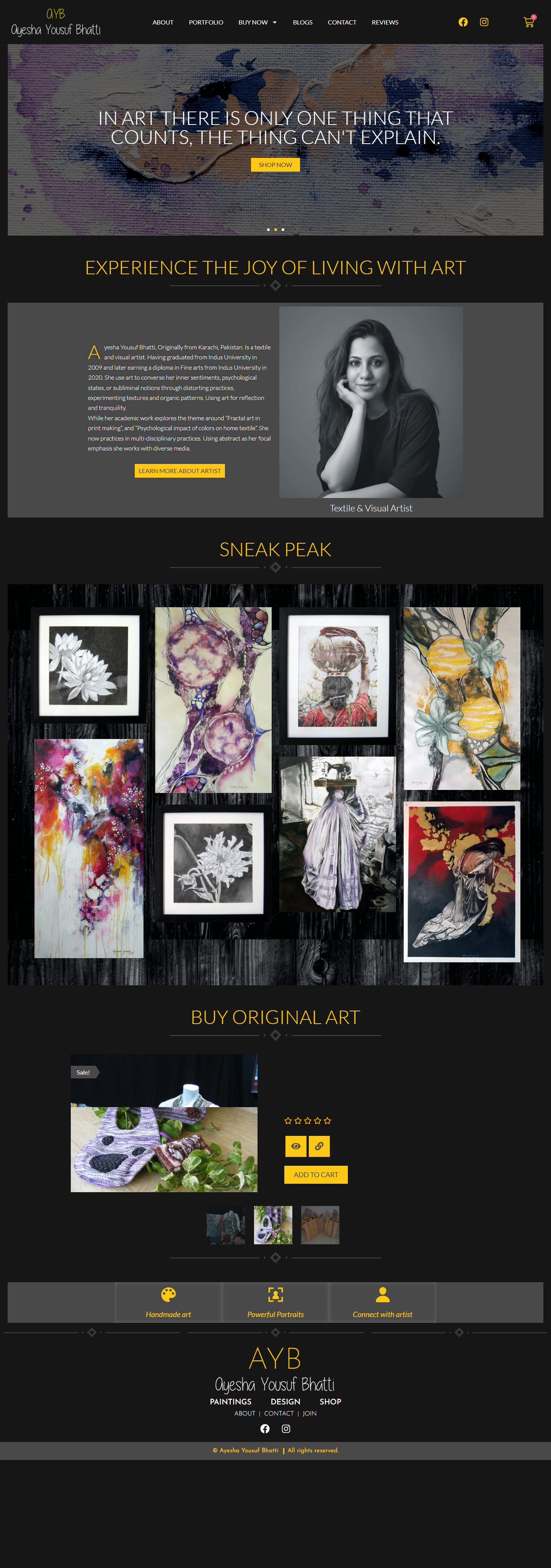 AYB Ayesha Yousuf Bhatti fine art WooCommerce store Karachi Pakistan